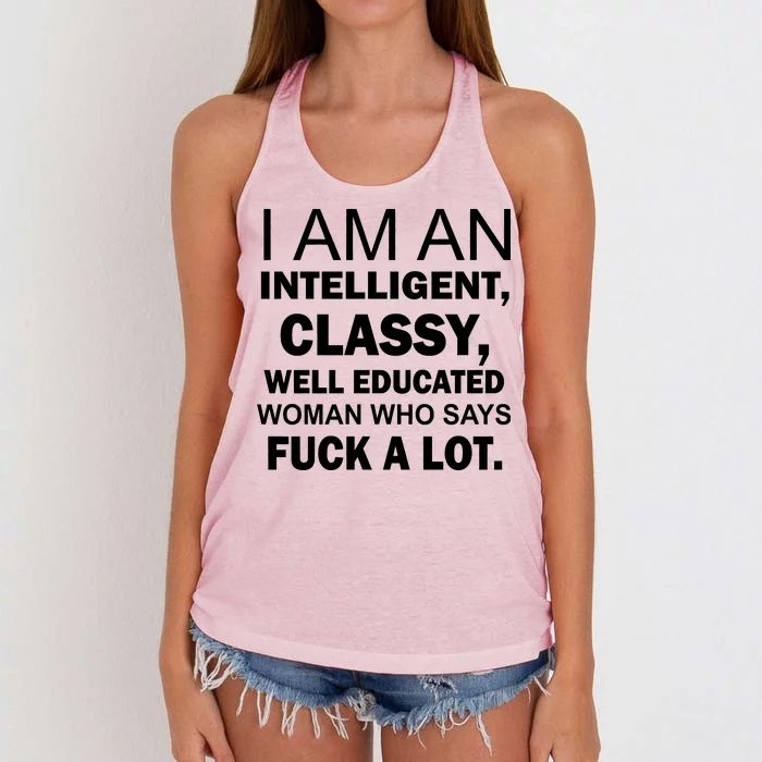 I Am An Intelligent Classy Educated Women's Knotted Racerback Tank