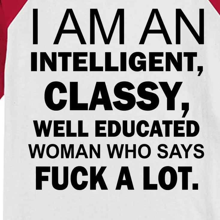 I Am An Intelligent Classy Educated Kids Colorblock Raglan Jersey