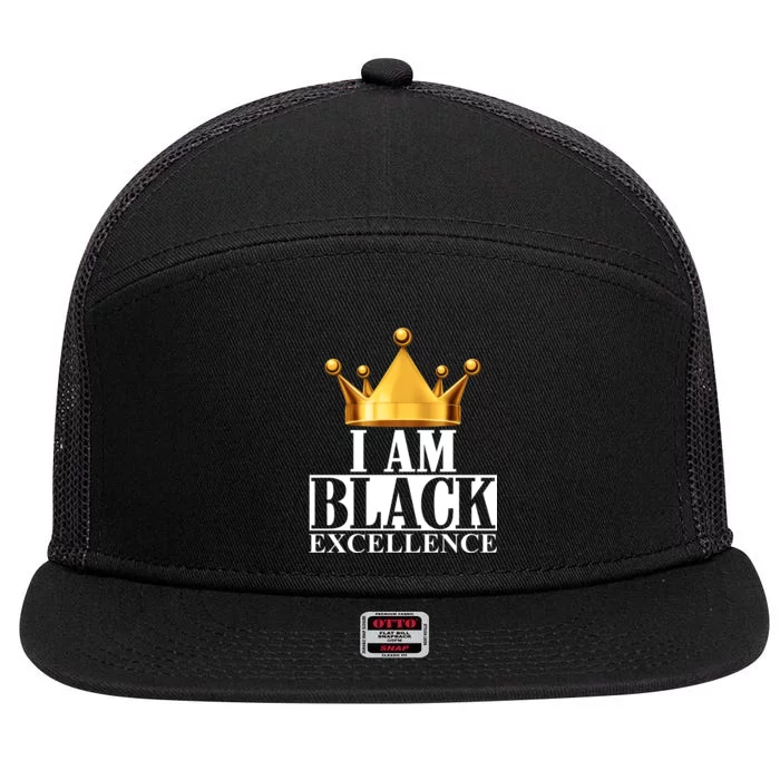 I Am Black Excellence 7 Panel Mesh Trucker Snapback Hat