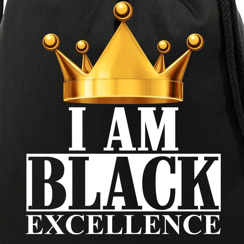 I Am Black Excellence Drawstring Bag