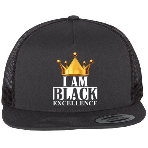 I Am Black Excellence Flat Bill Trucker Hat