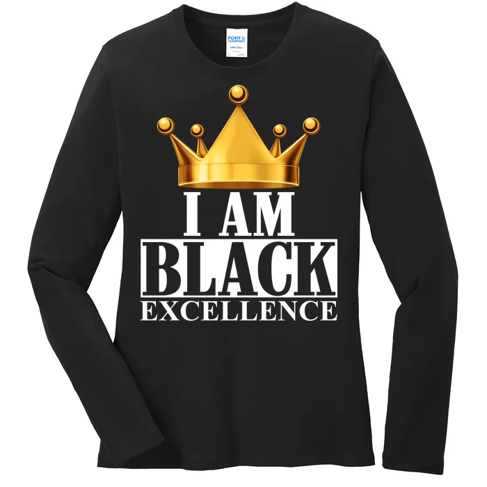 I Am Black Excellence Ladies Missy Fit Long Sleeve Shirt