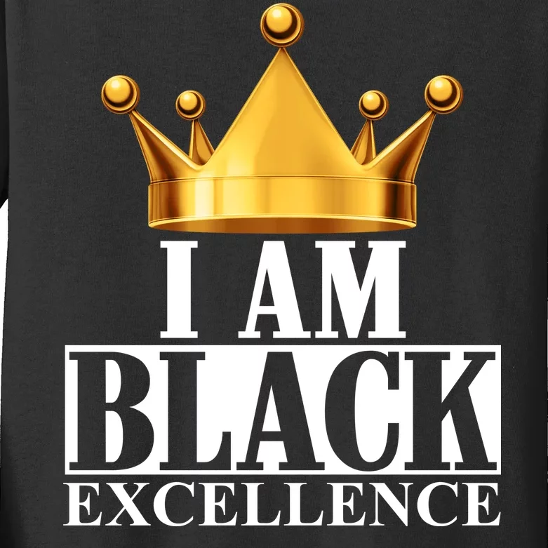 I Am Black Excellence Kids Long Sleeve Shirt