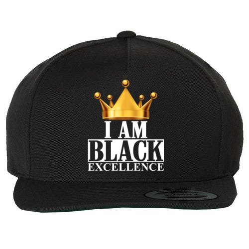 I Am Black Excellence Wool Snapback Cap