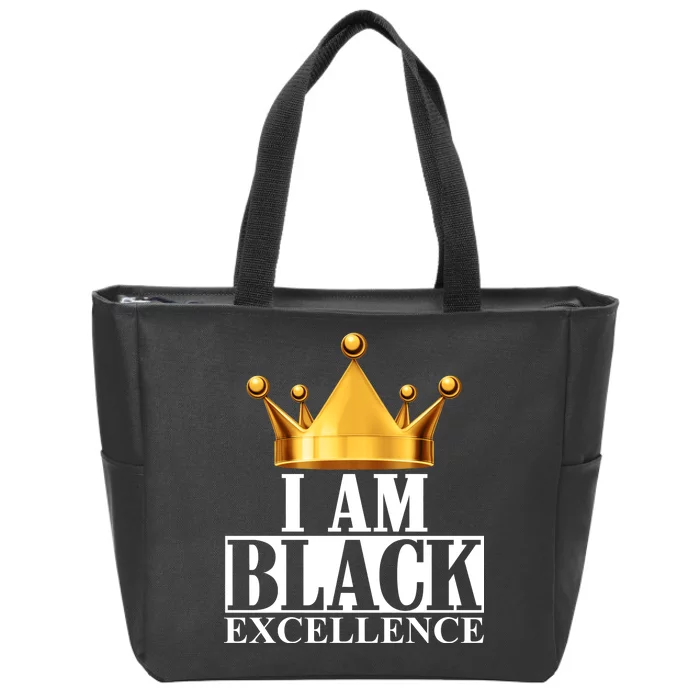 I Am Black Excellence Zip Tote Bag