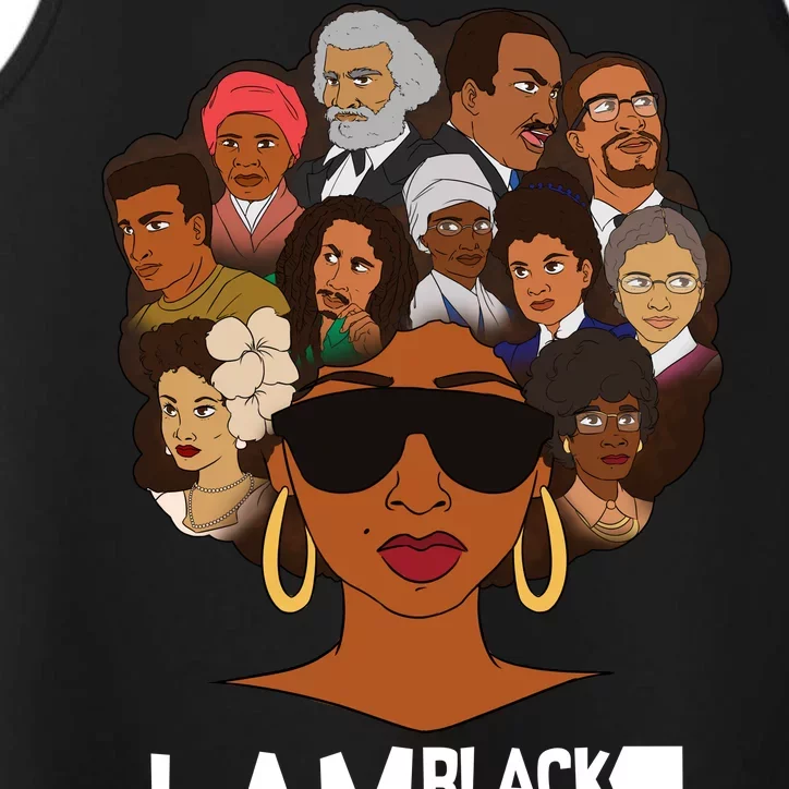 I Am Black History Love My Roots Performance Tank