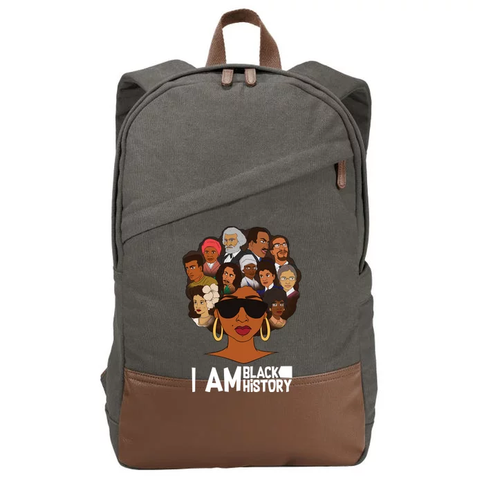 I Am Black History Love My Roots Cotton Canvas Backpack