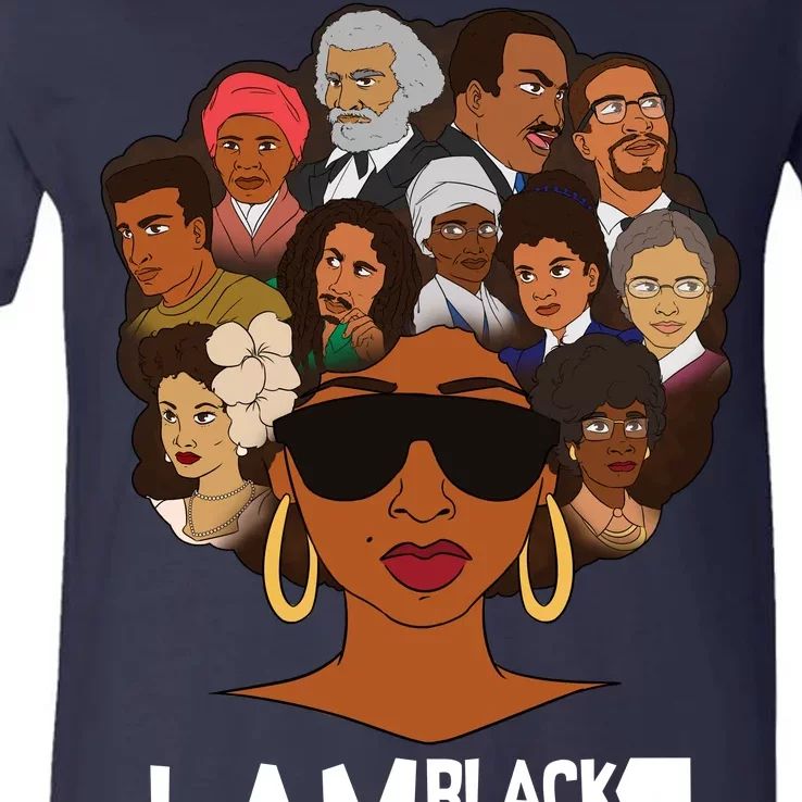 I Am Black History Love My Roots V-Neck T-Shirt