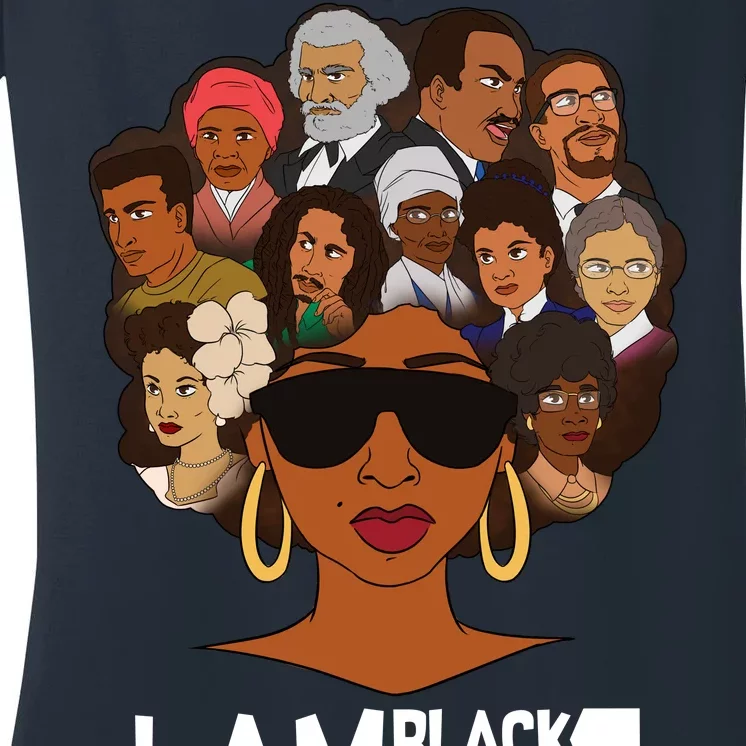 I Am Black History Love My Roots Women's V-Neck T-Shirt