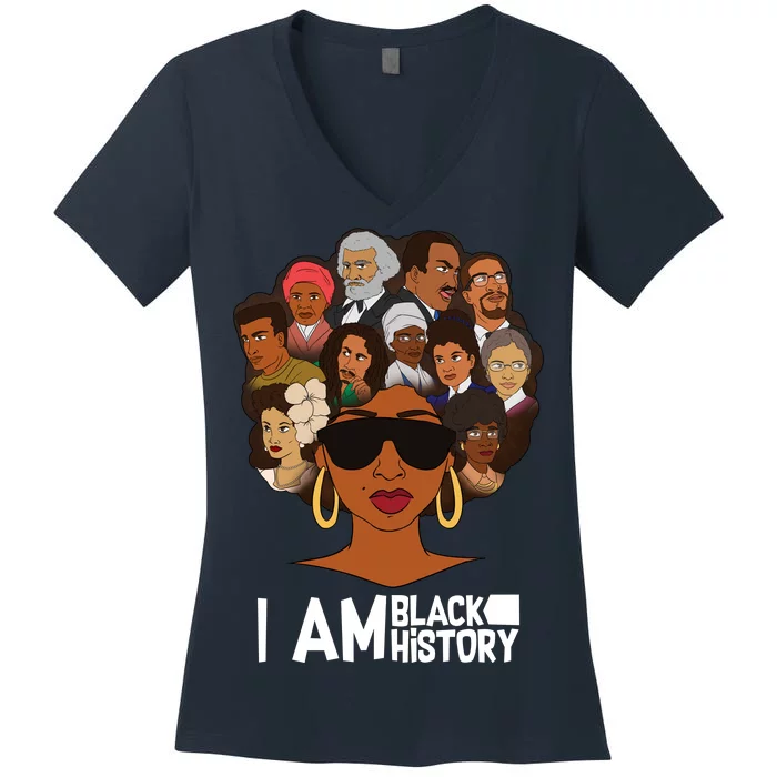 I Am Black History Love My Roots Women's V-Neck T-Shirt