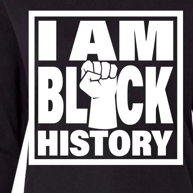 I Am Black History Proud African American Womens Cotton Relaxed Long Sleeve T-Shirt