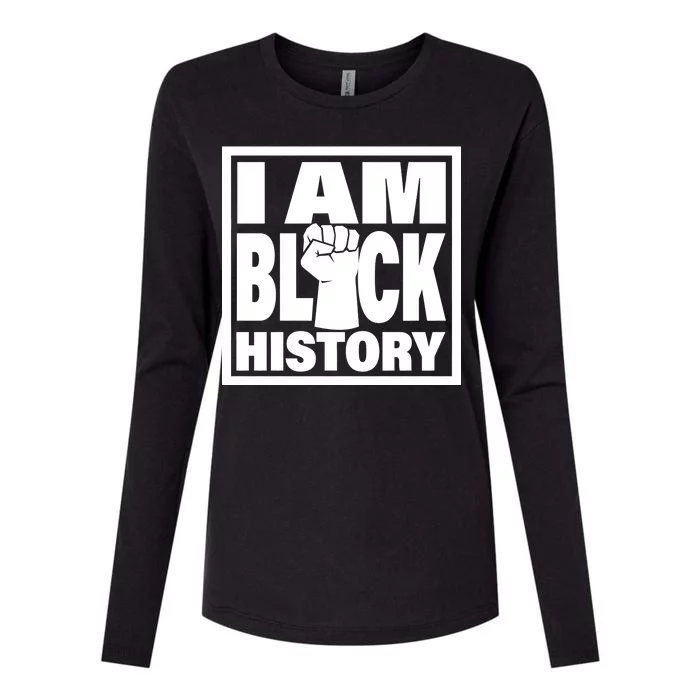 I Am Black History Proud African American Womens Cotton Relaxed Long Sleeve T-Shirt