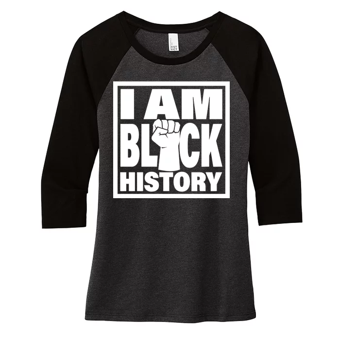 I Am Black History Proud African American Women's Tri-Blend 3/4-Sleeve Raglan Shirt