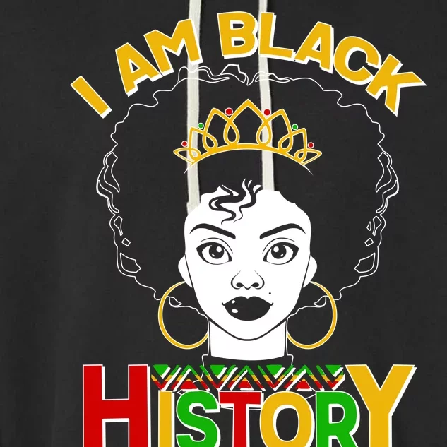 I Am Black History Royal Black Woman Garment-Dyed Fleece Hoodie