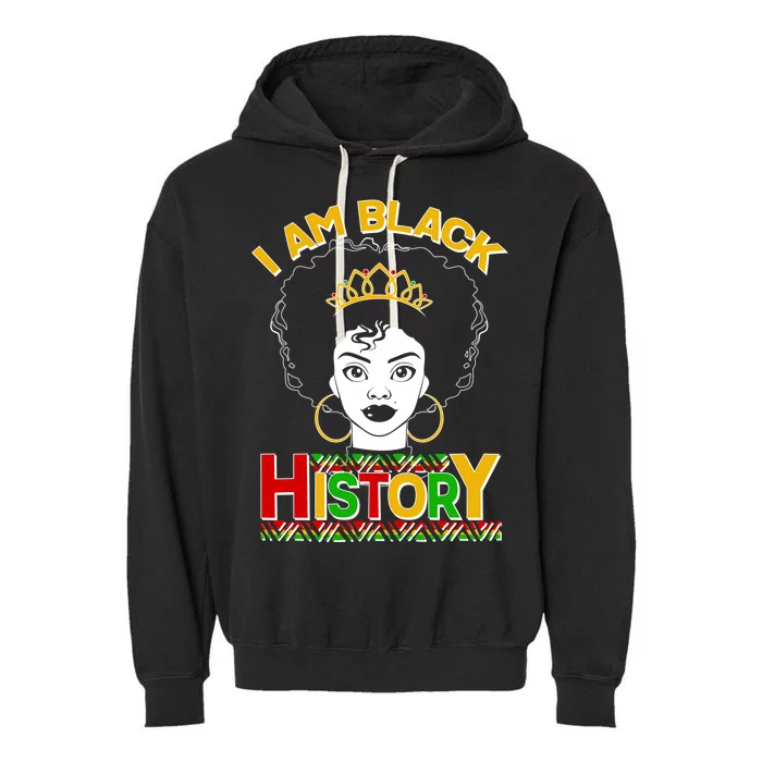 I Am Black History Royal Black Woman Garment-Dyed Fleece Hoodie