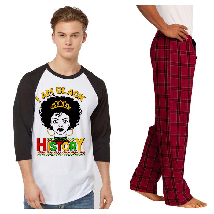 I Am Black History Royal Black Woman Raglan Sleeve Pajama Set