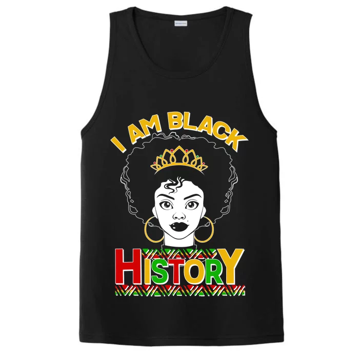 I Am Black History Royal Black Woman Performance Tank