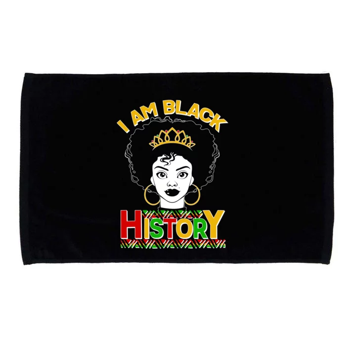 I Am Black History Royal Black Woman Microfiber Hand Towel