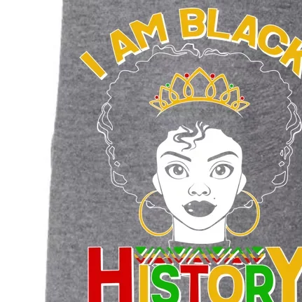 I Am Black History Royal Black Woman Doggie 3-End Fleece Hoodie