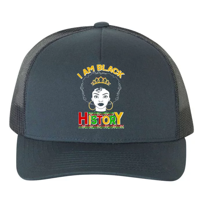 I Am Black History Royal Black Woman Yupoong Adult 5-Panel Trucker Hat