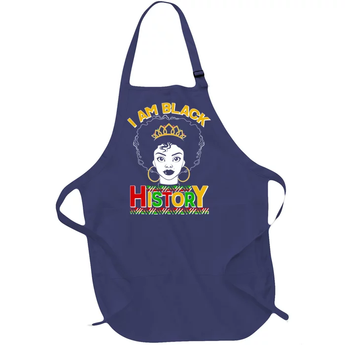 I Am Black History Royal Black Woman Full-Length Apron With Pocket