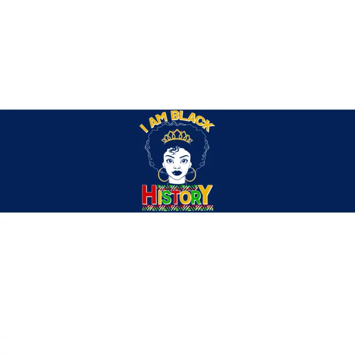 I Am Black History Royal Black Woman Bumper Sticker