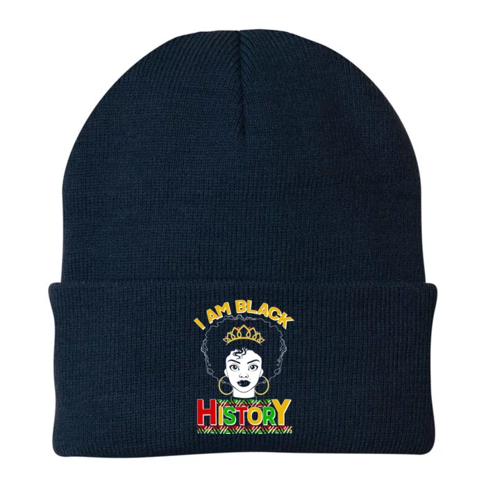 I Am Black History Royal Black Woman Knit Cap Winter Beanie