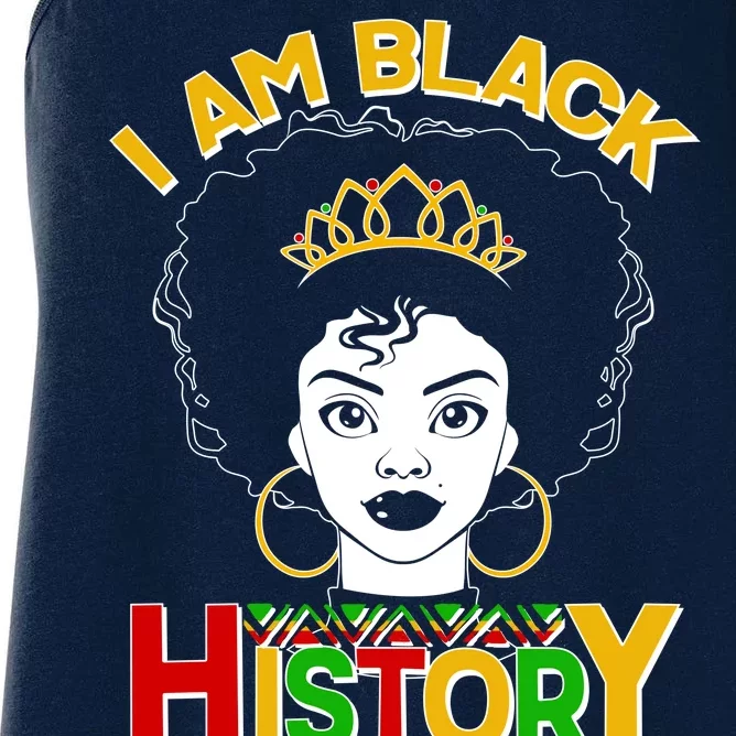 I Am Black History Royal Black Woman Women's Racerback Tank