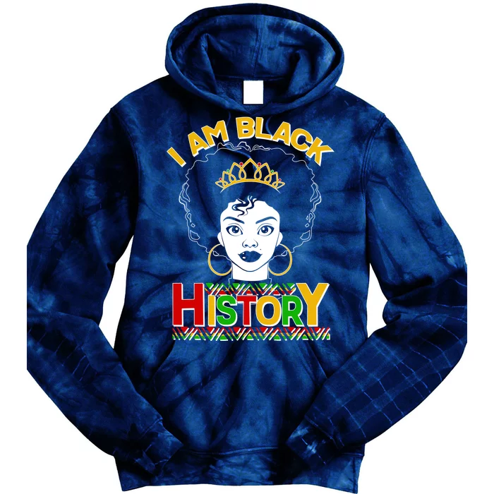 I Am Black History Royal Black Woman Tie Dye Hoodie