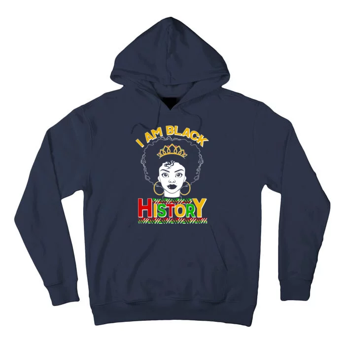 I Am Black History Royal Black Woman Tall Hoodie