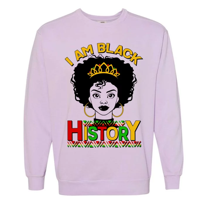 I Am Black History Royal Black Woman Garment-Dyed Sweatshirt