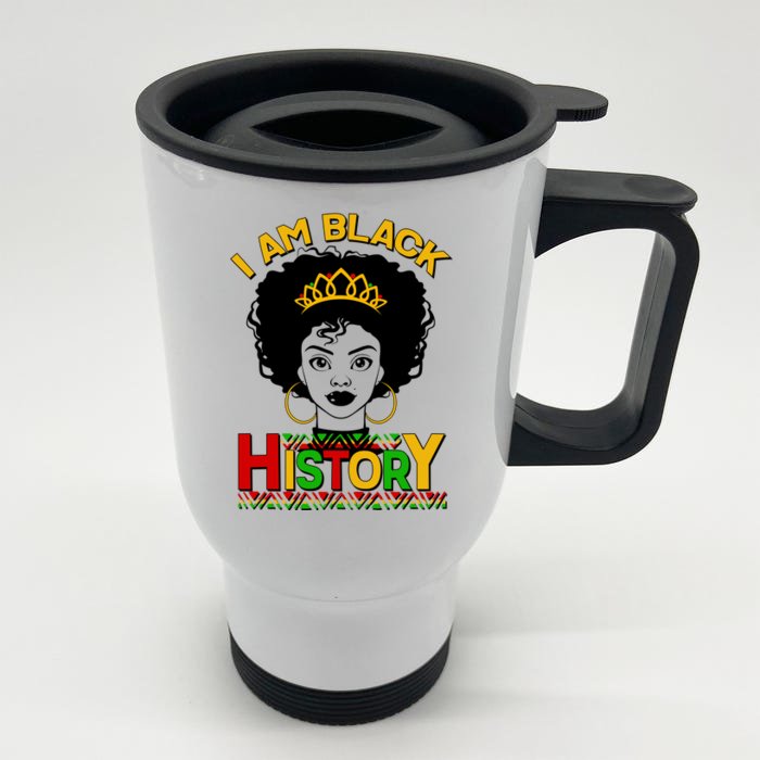 I Am Black History Royal Black Woman Front & Back Stainless Steel Travel Mug