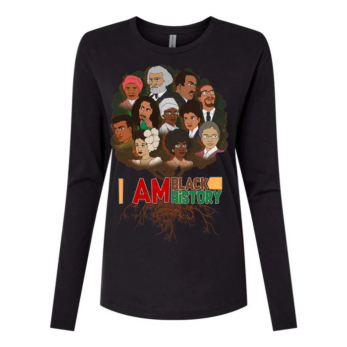 I Am Black History Tree Roots Womens Cotton Relaxed Long Sleeve T-Shirt