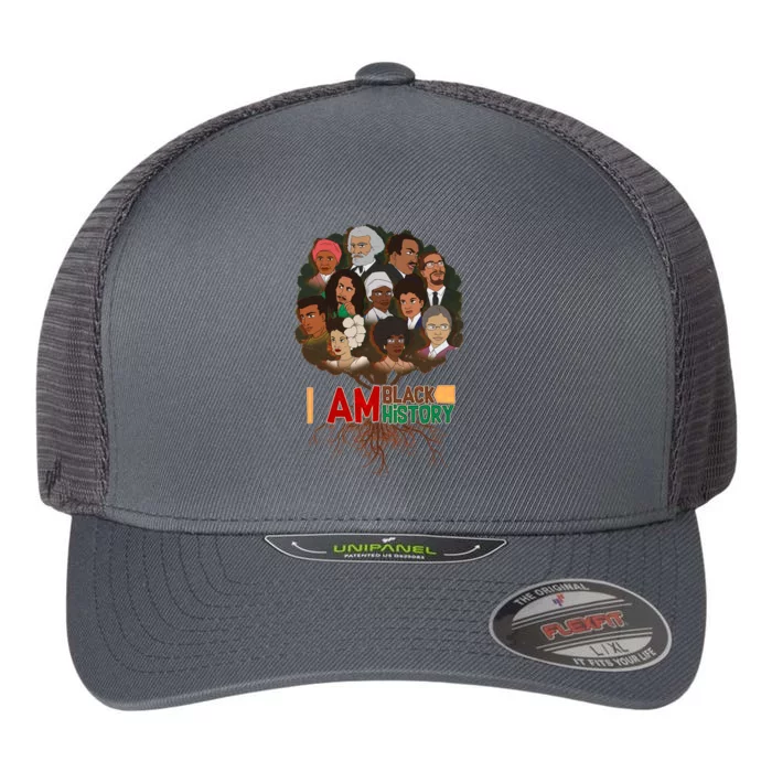 I Am Black History Tree Roots Flexfit Unipanel Trucker Cap