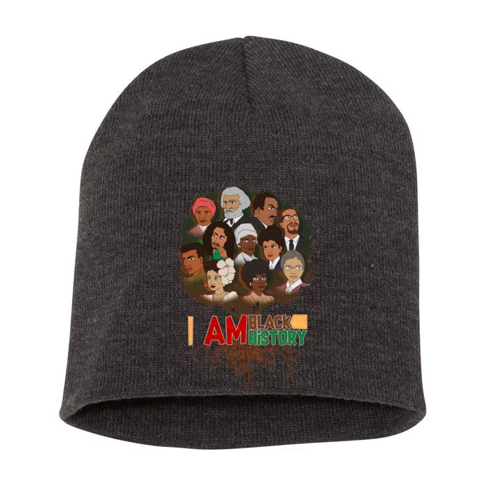 I Am Black History Tree Roots Short Acrylic Beanie