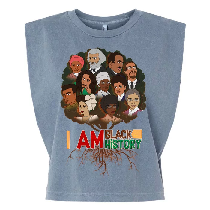 I Am Black History Tree Roots Garment-Dyed Women's Muscle Tee