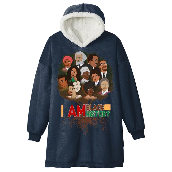 I Am Black History Tree Roots Hooded Wearable Blanket