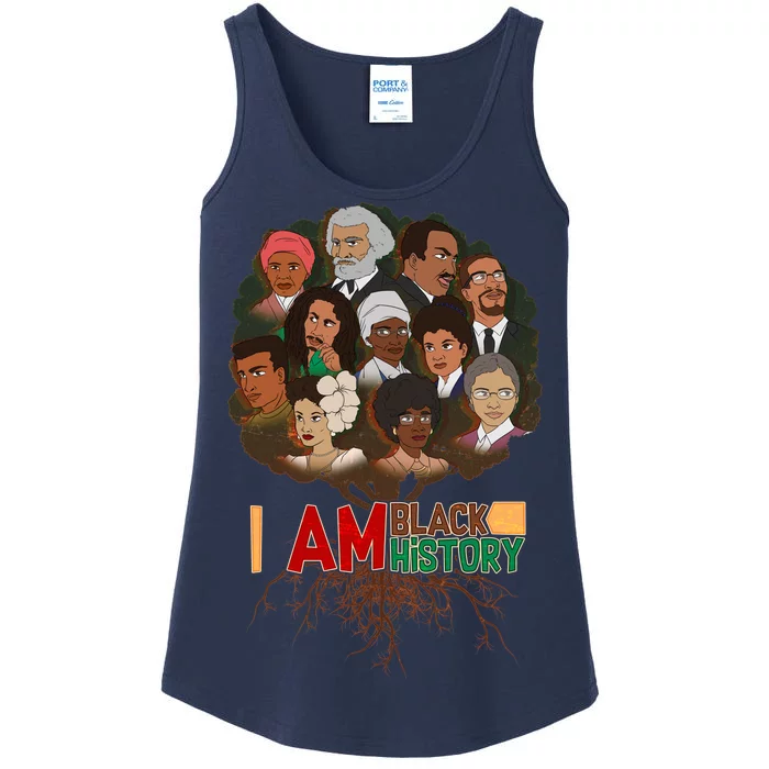 I Am Black History Tree Roots Ladies Essential Tank