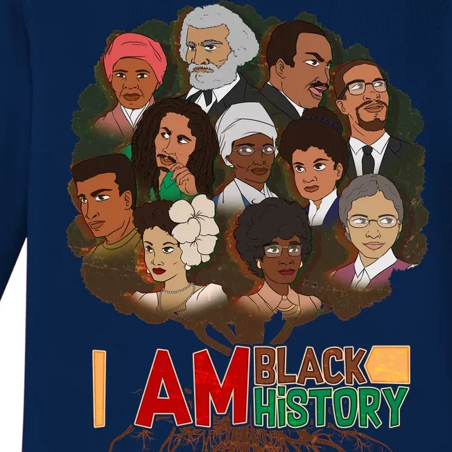 I Am Black History Tree Roots Baby Long Sleeve Bodysuit