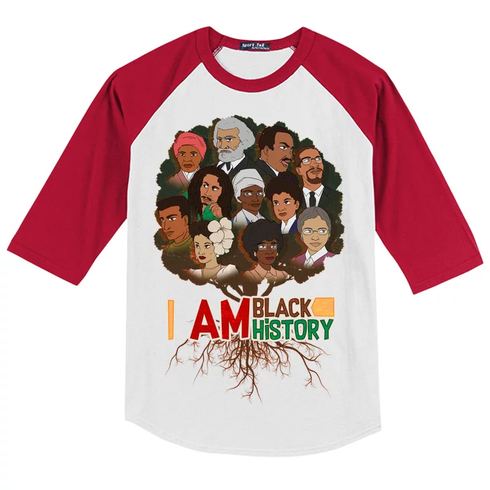 I Am Black History Tree Roots Kids Colorblock Raglan Jersey