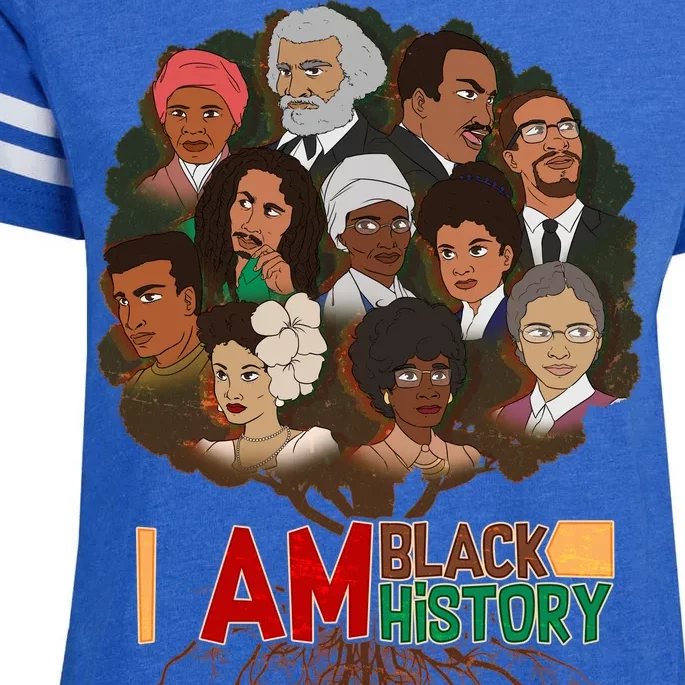 I Am Black History Tree Roots Enza Ladies Jersey Football T-Shirt