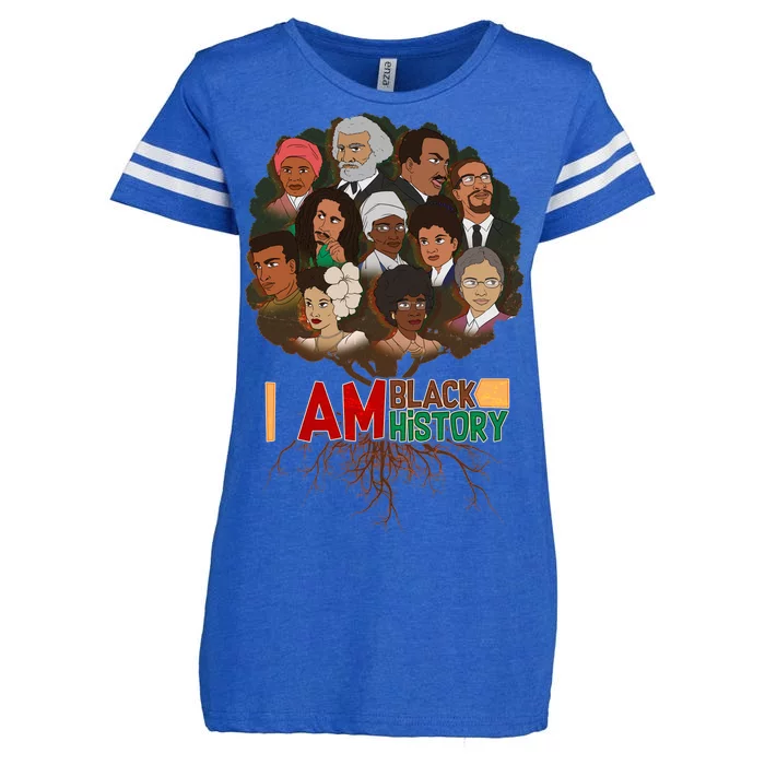 I Am Black History Tree Roots Enza Ladies Jersey Football T-Shirt