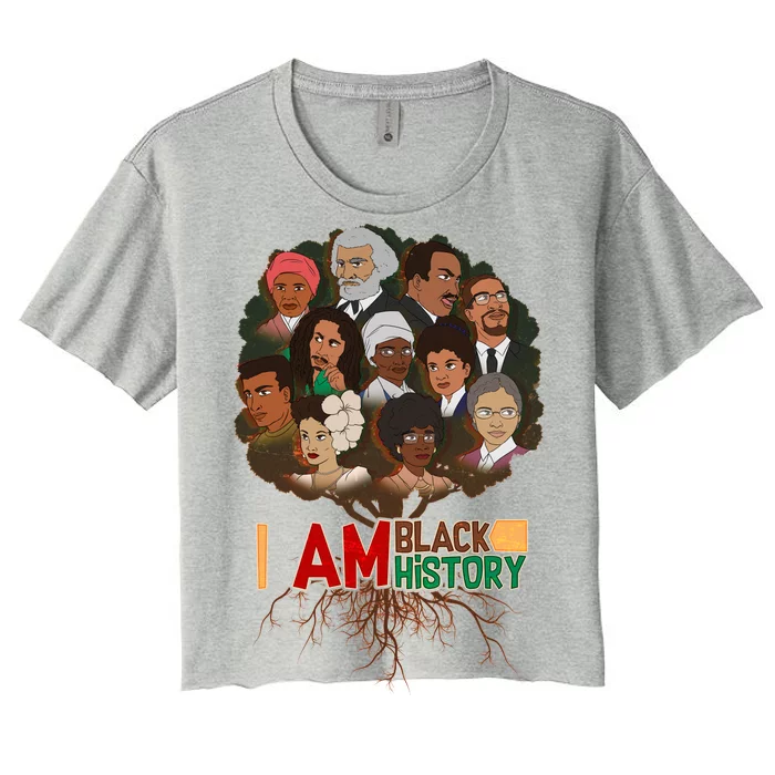 I Am Black History Tree Roots Women's Crop Top Tee