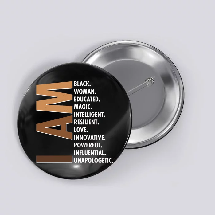 I Am Black Woman Educated Black History Month Button