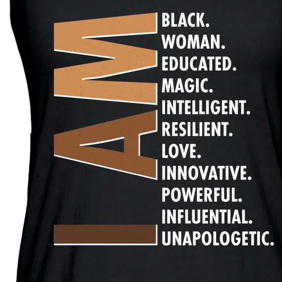 I Am Black Woman Educated Black History Month Ladies Essential Flowy Tank