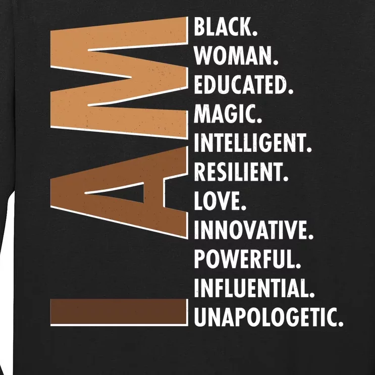 I Am Black Woman Educated Black History Month Tall Long Sleeve T-Shirt