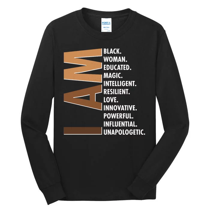 I Am Black Woman Educated Black History Month Tall Long Sleeve T-Shirt