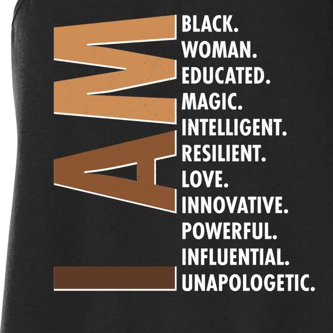 I Am Black Woman Educated Black History Month Women's Racerback Tank