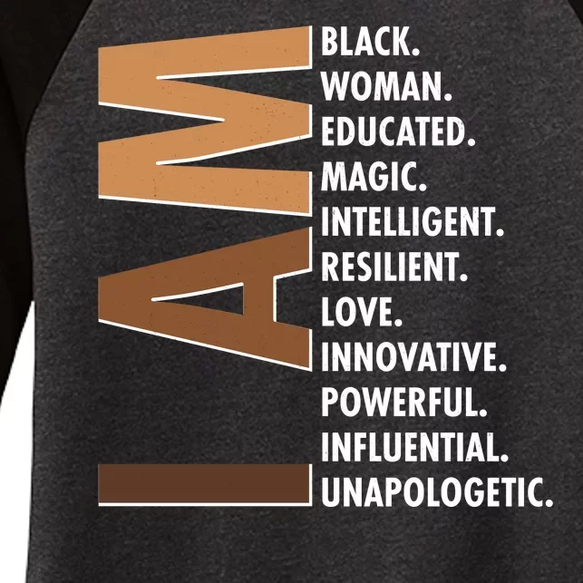 I Am Black Woman Educated Black History Month Women's Tri-Blend 3/4-Sleeve Raglan Shirt