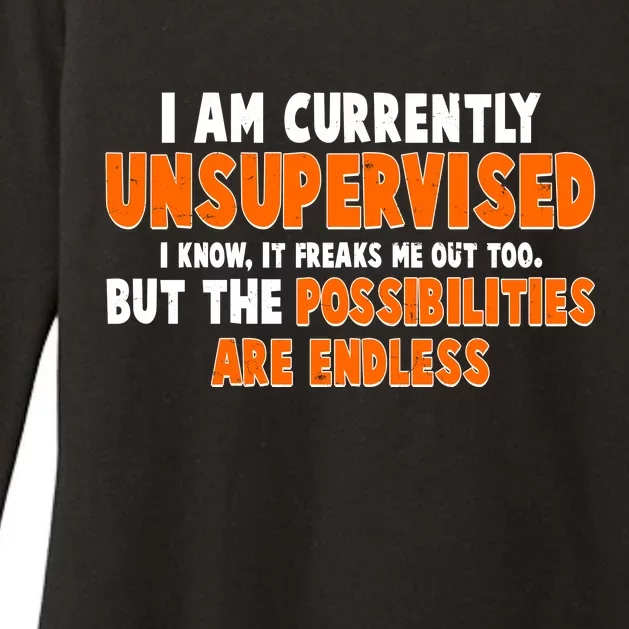 I Am Currently Unsupervised The Possibilities Are Endless Womens CVC Long Sleeve Shirt